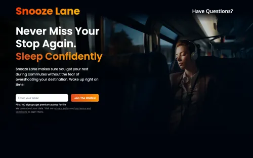 Snooze Lane website