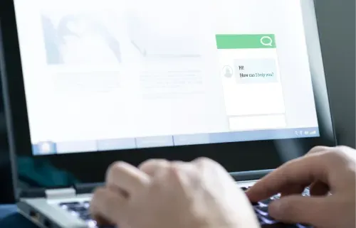 Website chatbot in use